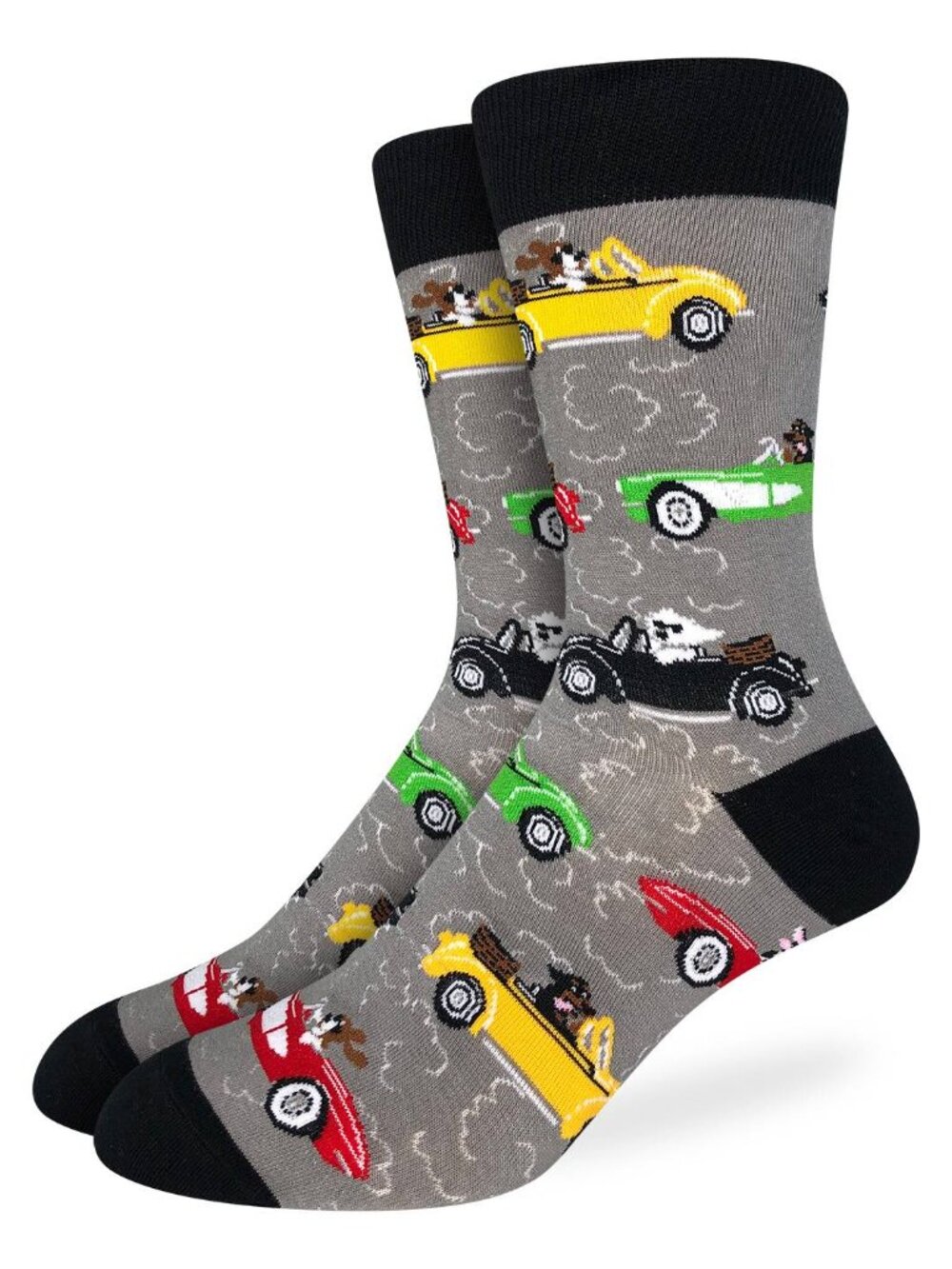 Men's Good Luck Sock Crew Socks | Dogs Driving Cars Socks | NWT